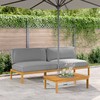 Sofa Sofos komplektas su pagalve 2 pcs Pilka Kietos akacijos mediena