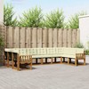 Lauko sofos komplektas 10 pcs Natūralus ir grietinėlė
