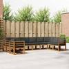 Lauko sofos komplektas 10 pcs Natūralus ir antracitas