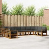 Lauko sofos komplektas 10 pcs Natūralus ir antracitas