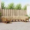 Lauko sofos komplektas su pagalve 10 pcs Natūralus ir bežinis