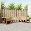 Lauko sofos komplektas su pagalve 10 pcs Natūralus ir bežinis