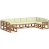 Lauko sofos komplektas 10 pcs Natūralus ir grietinėlė