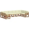 Lauko sofos komplektas 10 pcs Natūralus ir grietinėlė
