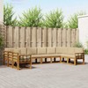 Lauko sofos komplektas su pagalve 10 pcs Natūralus ir bežinis