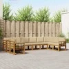 Lauko sofos komplektas su pagalve 10 pcs Natūralus ir bežinis