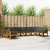 Lauko sofos komplektas 10 pcs Natūralus ir antracitas