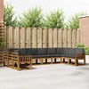 Lauko sofos komplektas 10 pcs Natūralus ir antracitas