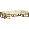 Lauko sofos komplektas 10 pcs Natūralus ir grietinėlė