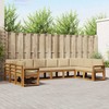 Lauko sofos komplektas su pagalve 10 pcs Natūralus ir bežinis