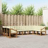 Lauko sofos komplektas 10 pcs Natūralus ir grietinėlė