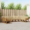Lauko sofos komplektas su pagalve 10 pcs Natūralus ir bežinis