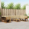 Lauko sofos komplektas su pagalve 11 pcs Natūralus ir bežinis