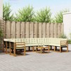 Lauko sofos komplektas 11 pcs Natūralus ir grietinėlė