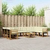 Lauko sofos komplektas 11 pcs Natūralus ir grietinėlė