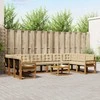 Lauko sofos komplektas su pagalve 11 pcs Natūralus ir bežinis