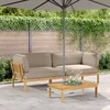 Sofos komplektas su pagalve 2 pcs Taupe Kietos akacijos mediena