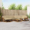 Lauko sofos komplektas su pagalve 22 pcs Natūralus ir bežinis