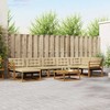 Lauko sofos komplektas su pagalve 22 pcs Natūralus ir bežinis