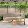 Lauko baldų komplektas Sofos komplektas su pagalve 3 pcs Taupe Kietos akacijos mediena