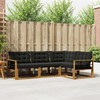 Sofa Lauko sofos komplektas su pagalve 4 pcs Natūrali ir juoda