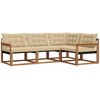 Sofa Lauko sofos komplektas su pagalve 4 pcs Natūralus ir bežinis
