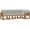 Sofa Lauko sofos komplektas 5 pcs Natūrali ir šviesiai pilka