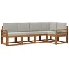 Sofa Lauko sofos komplektas 5 pcs Natūrali ir šviesiai pilka