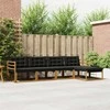 Lauko sofos komplektas su pagalve 5 pcs Natūrali ir juoda