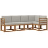 Sofa Lauko sofos komplektas 5 pcs Natūrali ir šviesiai pilka