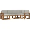 Sofa Lauko sofos komplektas 5 pcs Natūrali ir šviesiai pilka