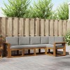 Sofa Lauko sofos komplektas 5 pcs Natūrali ir šviesiai pilka