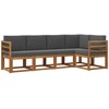 Sofa Lauko sofos komplektas su pagalve 5 pcs Natūralus ir antracitas