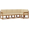 Sofa Lauko sofos komplektas su pagalve 5 pcs Natūralus ir bežinis