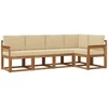 Sofa Lauko sofos komplektas su pagalve 5 pcs Natūralus ir bežinis
