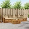 Lauko sofos komplektas su pagalve 5 pcs Natūralus ir bežinis