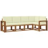 Sofa Lauko sofos komplektas su pagalve 5 pcs Natūralus ir grietinėlė