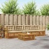 Lauko sofos komplektas su pagalve 5 pcs Natūralus ir bežinis