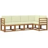 Sofa Lauko sofos komplektas su pagalve 5 pcs Natūralus ir grietinėlė