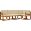 Sofa Lauko sofos komplektas su pagalve 5 pcs Natūralus ir bežinis