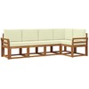 Sofa Lauko sofos komplektas su pagalve 5 pcs Natūralus ir grietinėlė