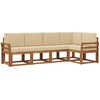 Sofa Lauko sofos komplektas su pagalve 5 pcs Natūralus ir bežinis