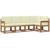 Sofa Lauko sofos komplektas su pagalve 5 pcs Natūralus ir grietinėlė