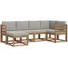 Sofa Lauko sofos komplektas 6 pcs Natūrali ir šviesiai pilka