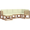 Sofa Lauko sofos komplektas su pagalve 6 pcs Natūralus ir grietinėlė