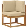 Sofa Lauko sofos komplektas su pagalve 6 pcs Natūralus ir bežinis