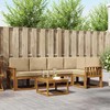 Sofa Lauko sofos komplektas su pagalve 6 pcs Natūralus ir bežinis
