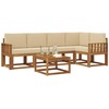 Sofa Lauko sofos komplektas su pagalve 6 pcs Natūralus ir bežinis