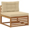 Lauko sofos komplektas su pagalve 6 pcs Natūralus ir bežinis
