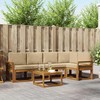 Sofa Lauko sofos komplektas su pagalve 6 pcs Natūralus ir bežinis